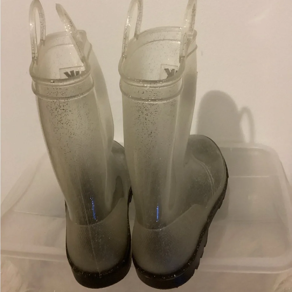 Mike Luks Clear sparkle rain boots size 13/1